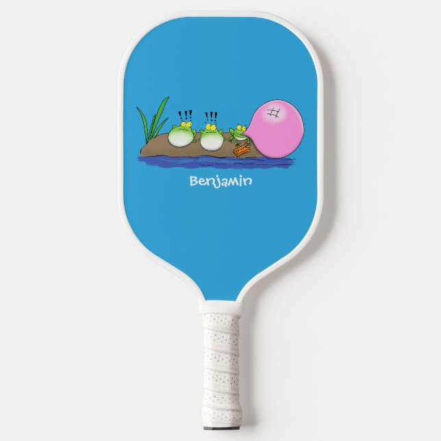 Raquette De Pickleball Jolie grenouilles drôles bubblegum dessin animé il (Recto)
