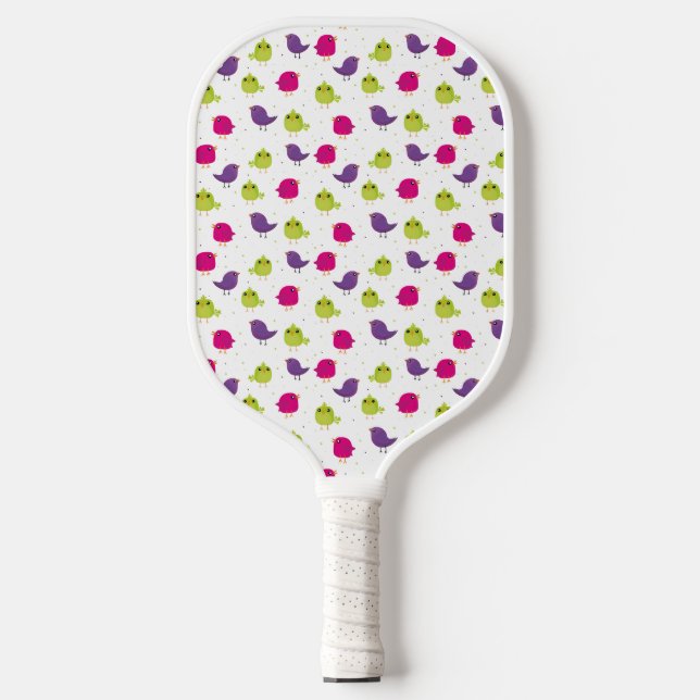 Raquette De Pickleball Jolis oiseaux colorés (Recto)