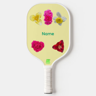 Raquette De Pickleball Jonquilles, Tulipes et Roses