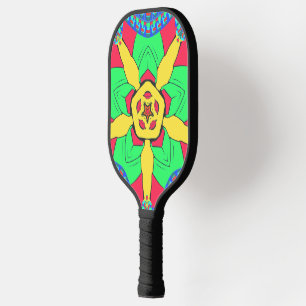 Raquette De Pickleball Jouer avec Rasta Flair Rouge Golden Green Star Flo