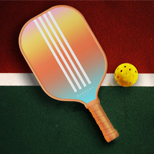 Raquette De Pickleball Joueur de Pickleball à Rayures Modernes Dégradé Ét