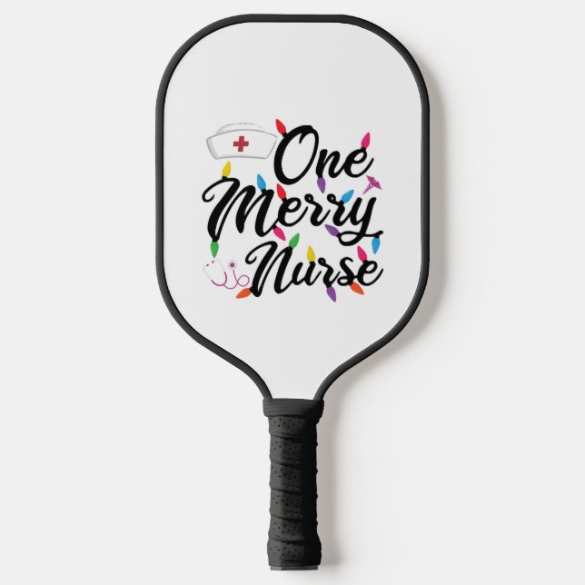 Raquette De Pickleball Joyeuse infirmière Noël (Recto)