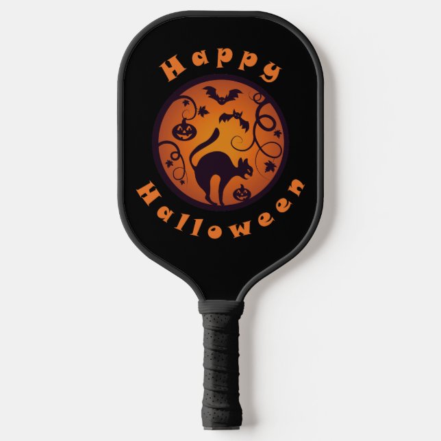 Raquette De Pickleball Joyeuse lanterne d'Halloween araignées et chauves- (Recto)