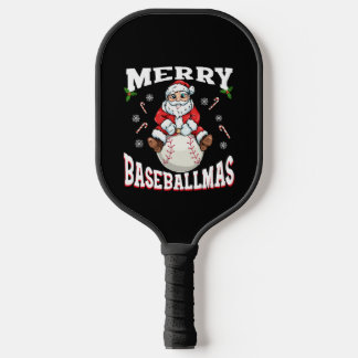 Raquette De Pickleball Joyeux Baseballmas Drôle Noël Baseball Père Noël