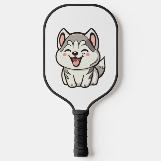 Raquette De Pickleball Joyeux chien roux sibérien (Recto)