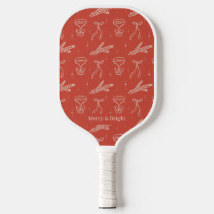 Raquette De Pickleball Joyeux et brillant Holiday Nom de famille personna