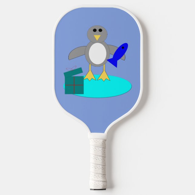 Raquette De Pickleball Joyeux manchot de pêche de Noël (Recto)