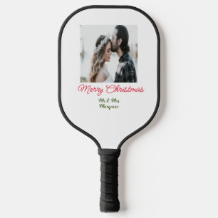 Raquette De Pickleball Joyeux Noël couple photo ajouter nom heureux vacan