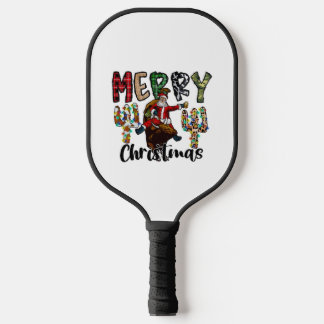 Raquette De Pickleball Joyeux Noël Cowboy Père Noël