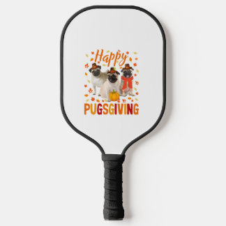 Raquette De Pickleball Joyeux Pugsgiving mignon Thanksgiving Carlin Chien
