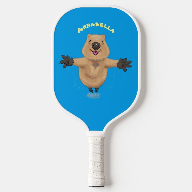 Raquette De Pickleball Joyeux sauter quokka dessin animé (Recto)