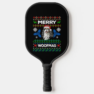 Raquette De Pickleball Joyeux Woofmas Noël Cavalier King Charles Span