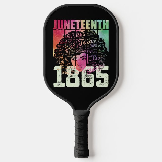 Raquette De Pickleball Juneteenth 1865 Afro-Américain Liberté Noire (Recto)