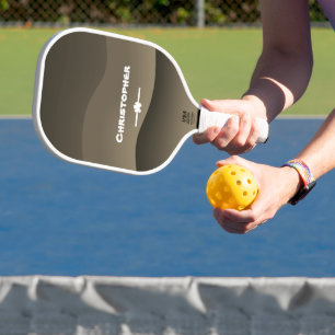 Raquette De Pickleball Juste Pour Lui Élégant Script Nom Chic Camo Print