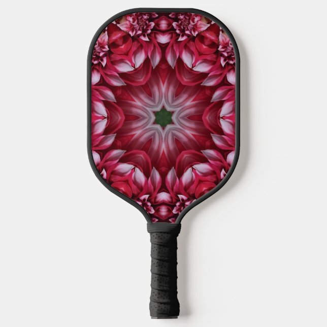 Raquette De Pickleball Kaleidoscopic Crimson Dahlia (Recto)