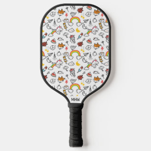 Raquette De Pickleball Kawaii Motif Personnalisé Monogramme Pickleball Pa