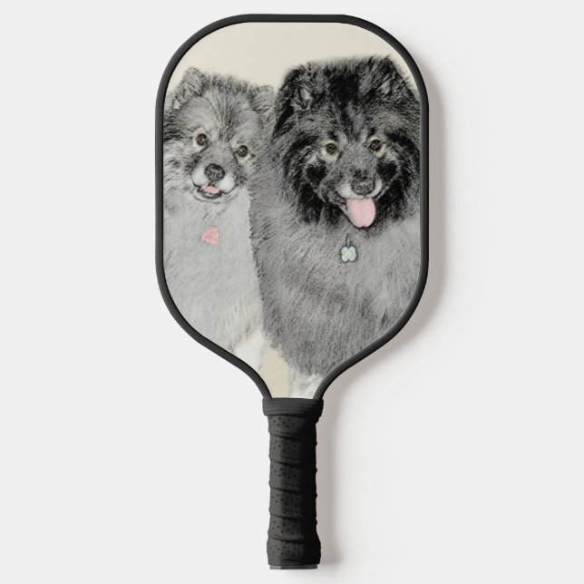 Raquette De Pickleball Keeshond Graphics Keeshond Maman et son (Recto)
