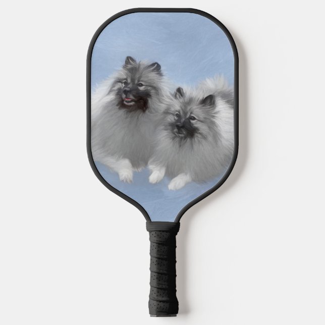 Raquette De Pickleball Keeshond Paire de Kees Peinture Art animal origina (Recto)