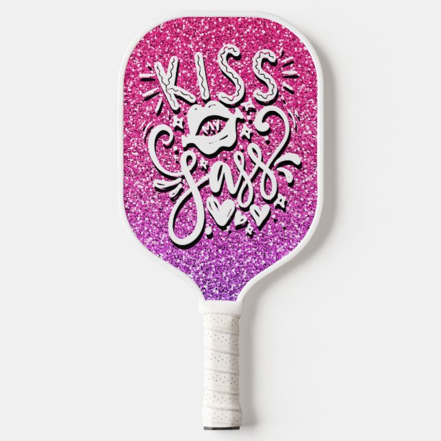 RAQUETTE DE PICKLEBALL KISS MON SASS PARTIES SCINTILLANT PERSONNALISÉE TY (Recto)