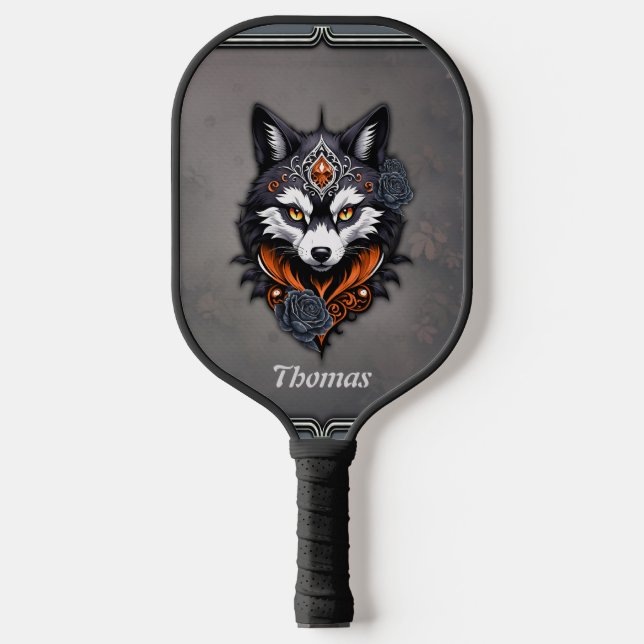 Raquette De Pickleball La tête de loup majestueuse, finie en profondeur, (Recto)