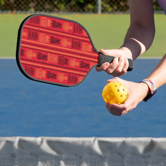 Raquette De Pickleball La tribu ethnique des Motifs autochtones rouges La (Insitu)