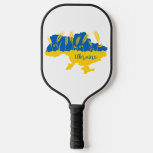 Raquette De Pickleball La typographie ukrainienne et l'oreille au blé sur
