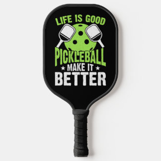 Raquette De Pickleball La vie est bonne Pickleball Vert Blanc Gras