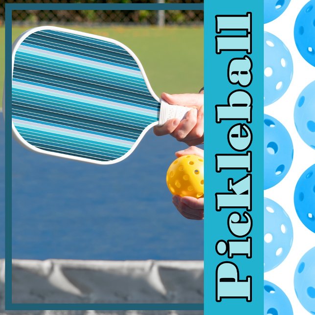 Raquette De Pickleball Lac Blue Stripes Marine, Sky Blue, Aqua Marine (Lake Blue Stripes Navy, Sky Blue, Aqua Marine Pickleball Paddle)