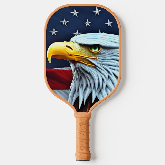 Raquette De Pickleball L'aigle américain et patriotique du drapeau (Recto)