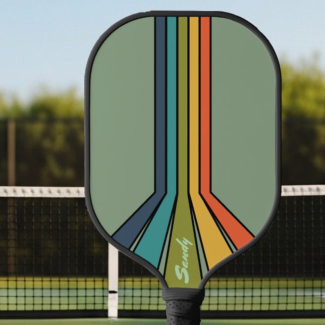 Raquette De Pickleball Lancement d'une fusée couleur verte rétro (Créateur téléchargé)
