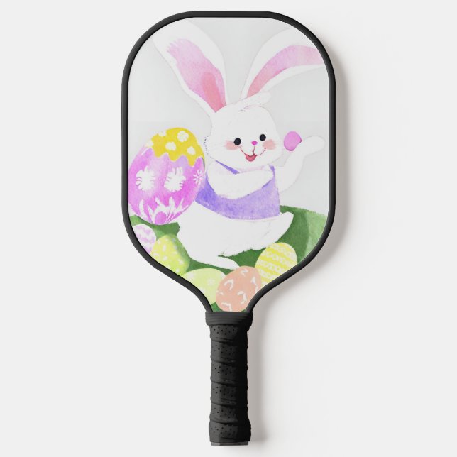Raquette De Pickleball lapin avec oeufs de pâques (Recto)
