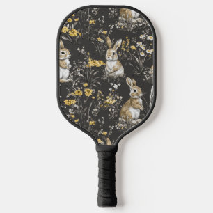 Raquette De Pickleball Lapin Élégant Toile Floral Motif Vintage (9)