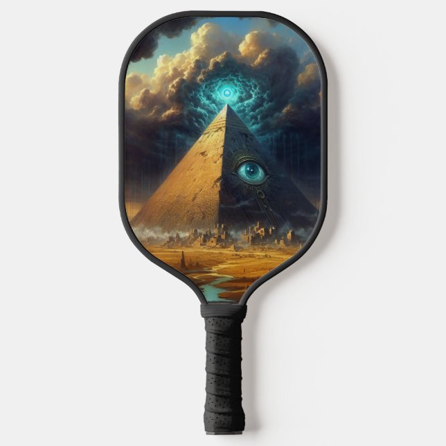 Raquette De Pickleball L'art pyramidal bleu mystique (Recto)