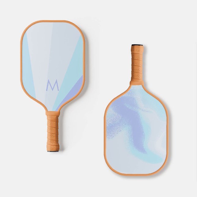 Raquette De Pickleball Lavande Bleue Rayons Monogramme Moderne Personnali (personalized pickleball paddle monogram blue lavender purple custom sports gift for her)