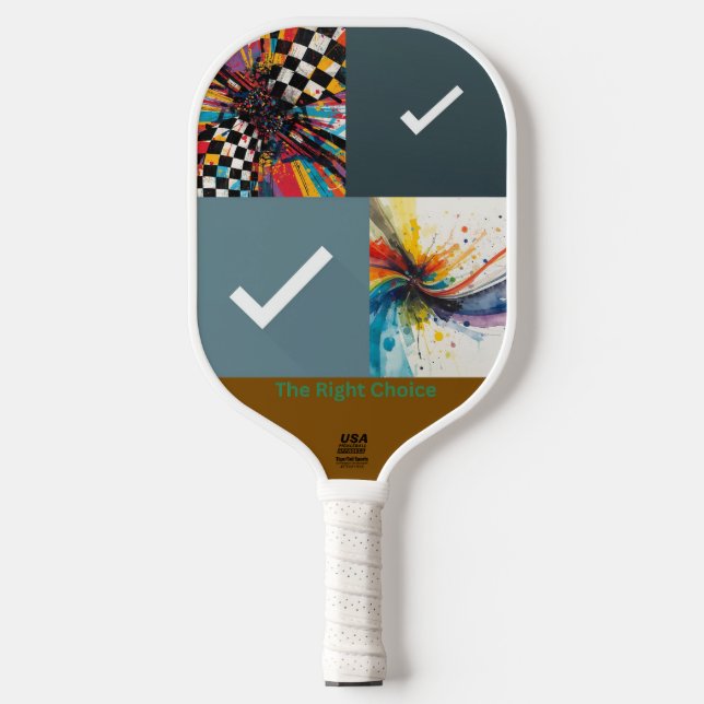 Raquette De Pickleball Le Choix Juste – Vérification de l'Art Abstrait  (Recto)