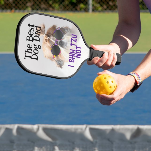 Raquette De Pickleball Le meilleur chien papa Shih Tzu Pas de Fête des pè (Insitu)