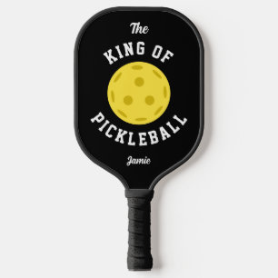 Raquette De Pickleball Le roi de Pickleball mignon type amusant noir jaun
