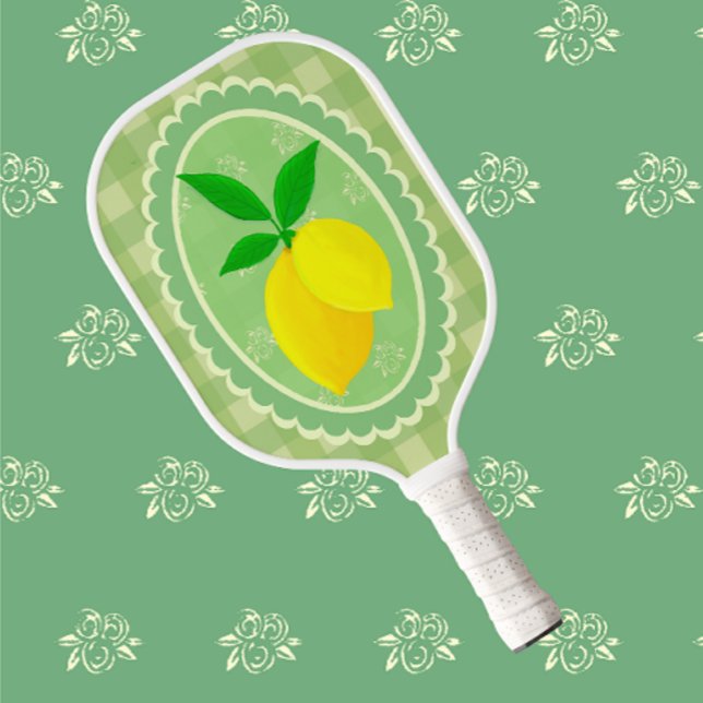 Raquette De Pickleball Lémon jaune rétro vert printemps (Fun lemony pickleball paddle!)