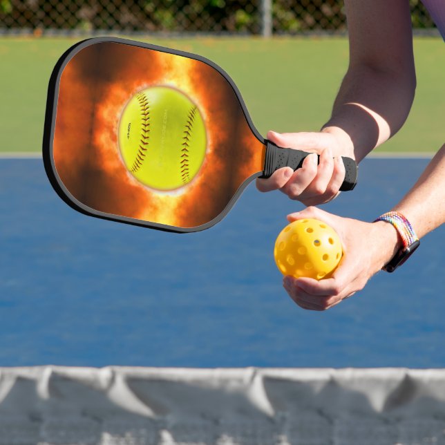 Raquette De Pickleball Les flammes de balle rapide de softball jaune de S (Insitu)