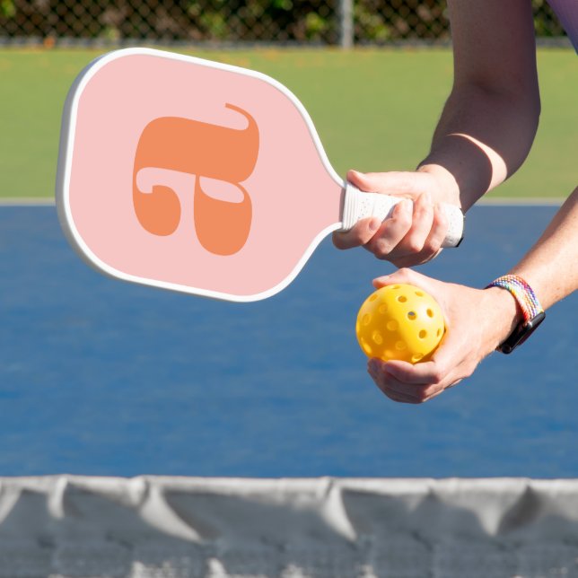 Raquette De Pickleball Lettre Initiale Monogramme Moderne Pastel Rose Ora (Insitu)