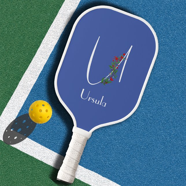Raquette De Pickleball Lettre monochrome U bleu (Créateur téléchargé)