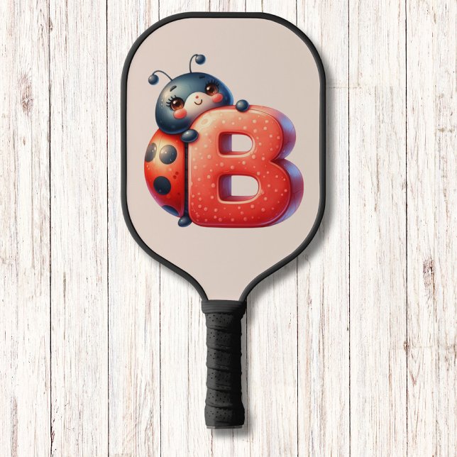 Raquette De Pickleball LETTRE MONOGRAPHIQUE DE Kids Cute Ladybug (Créateur téléchargé)