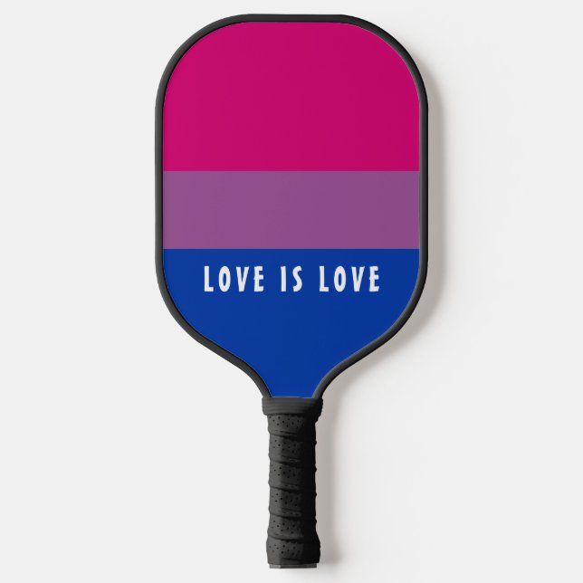 Raquette De Pickleball LGBT Rainbow Bisexual Pride drapeau Texte personna (Recto)