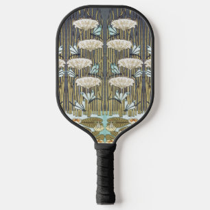 Raquette De Pickleball Libellule et Lys Vert Sauge Vintage Art