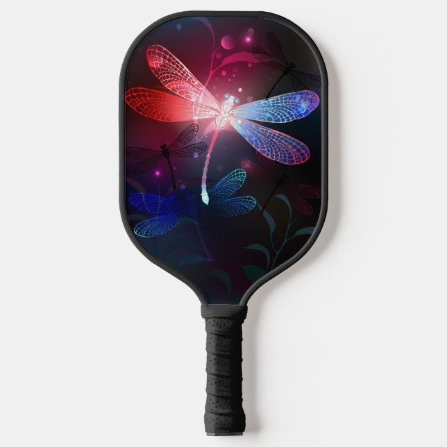 Raquette De Pickleball Libellule rouge lumineuse (Recto)