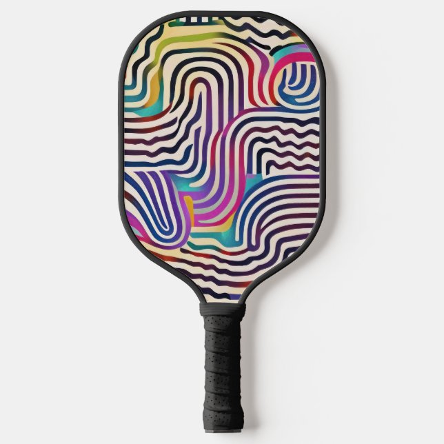 Raquette De Pickleball Lignes de couleur ondulées (Recto)