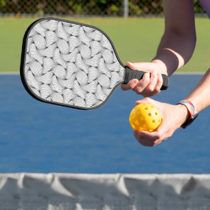 Raquette De Pickleball Lignes entrelacées noir et blanc uniques