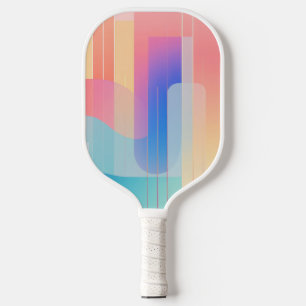 Raquette De Pickleball Lignes et formes ondulées dans les pastels