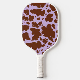 Raquette De Pickleball Lilac Purple moderne et peau Brown de vache Imprim