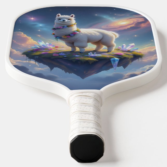 Raquette De Pickleball Lion rouge à ailes d'or / Dragon dans le ciel étoi (Poser)